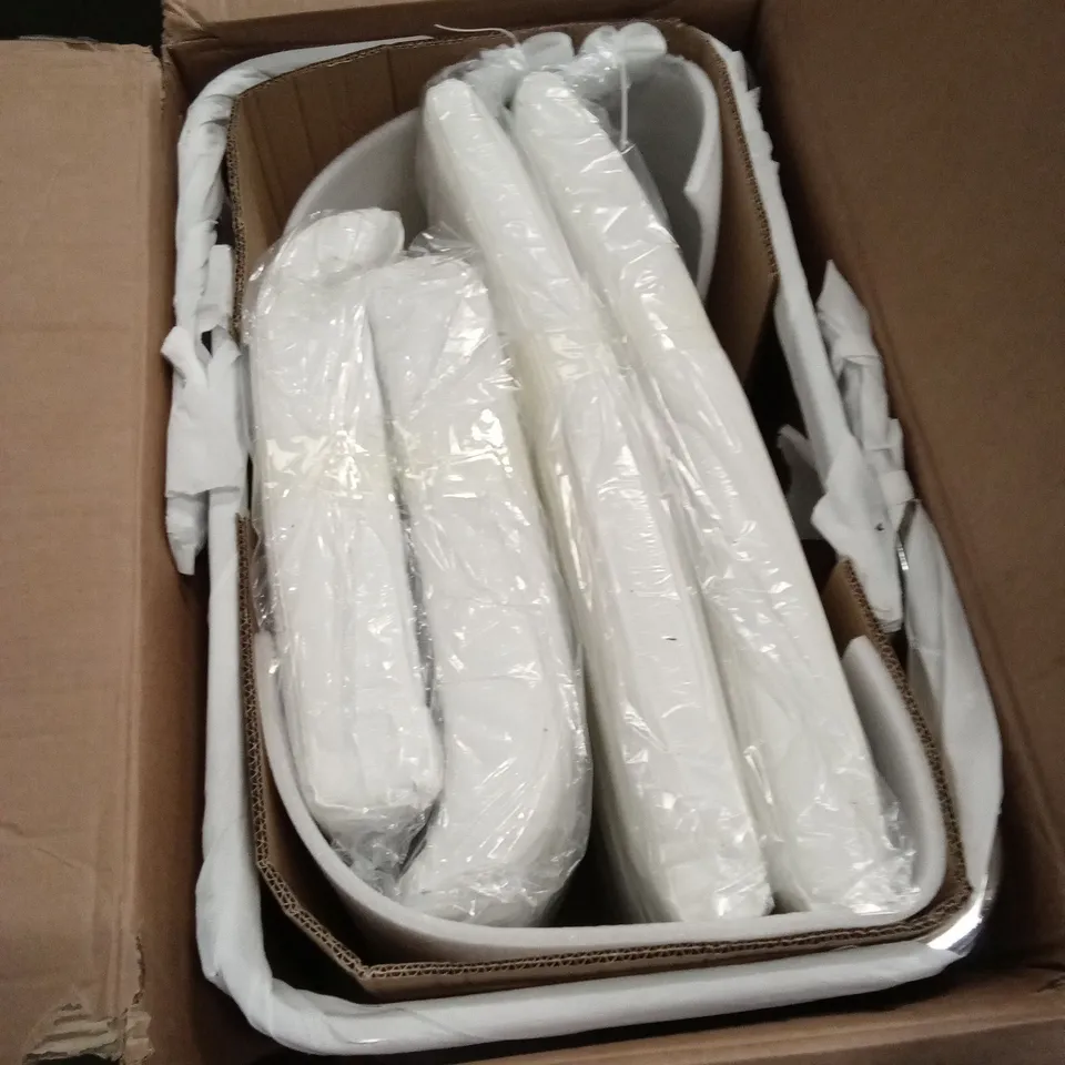 BOXED SET OF 2 WHITE FAUX LEATHER DINING CHAIRS