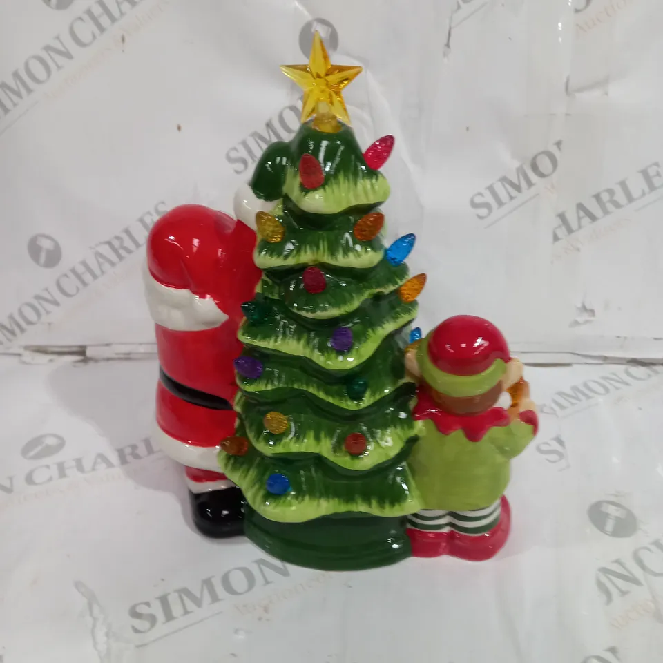 MR. CHRISTMAS NOSTALGIC TREE WITH SANTA AND ELF ORNAMENT