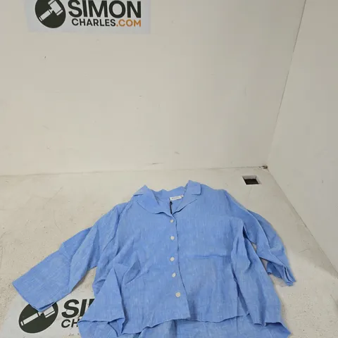 MASAI BLUE SHIRT – WOMEN'S SIZE S, LONG-SLEEVE, BUTTON-FRONT