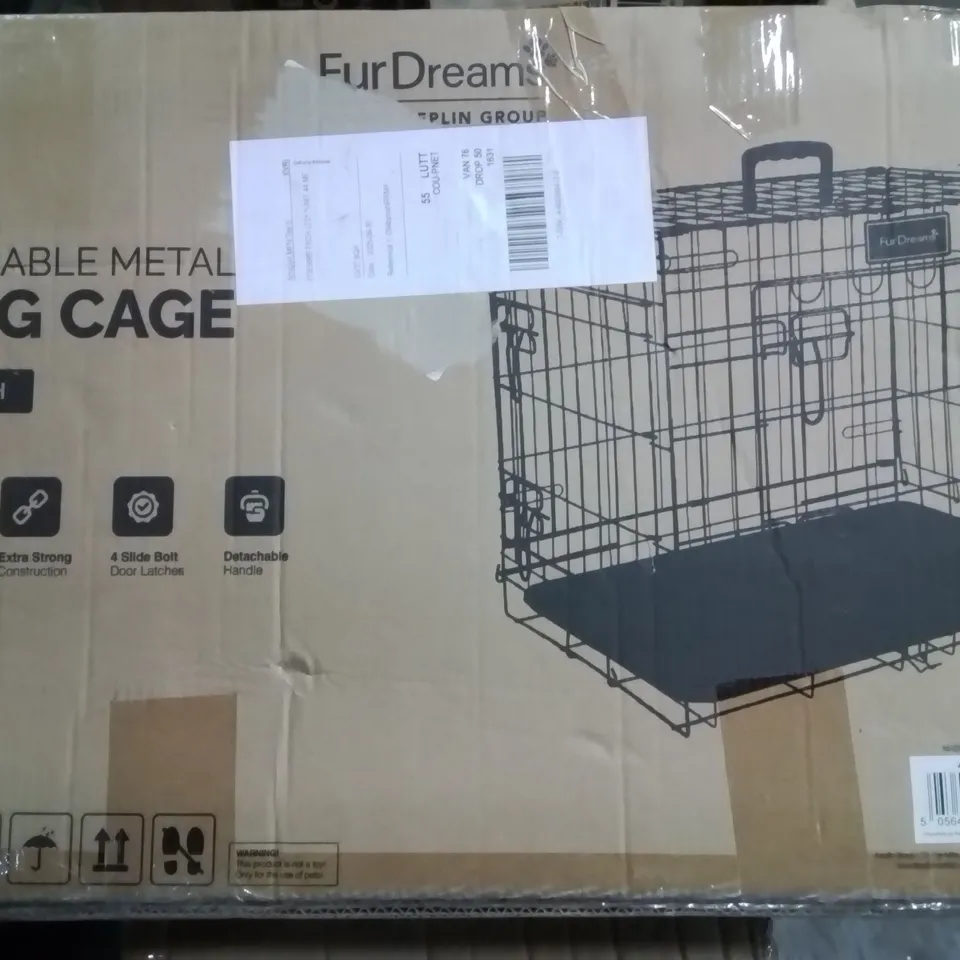 BOXED FURDREAMS FOLDABLE METAL DOG CAGE 