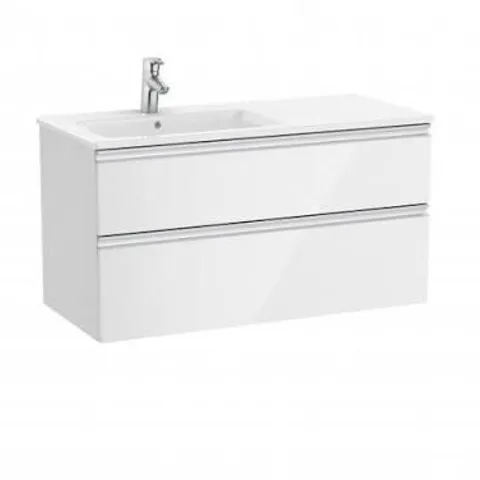 BOXED ROCA THE GAP 1000MM L/H VANITY UNIT 2 DRAWERS - GLOSS WHITE