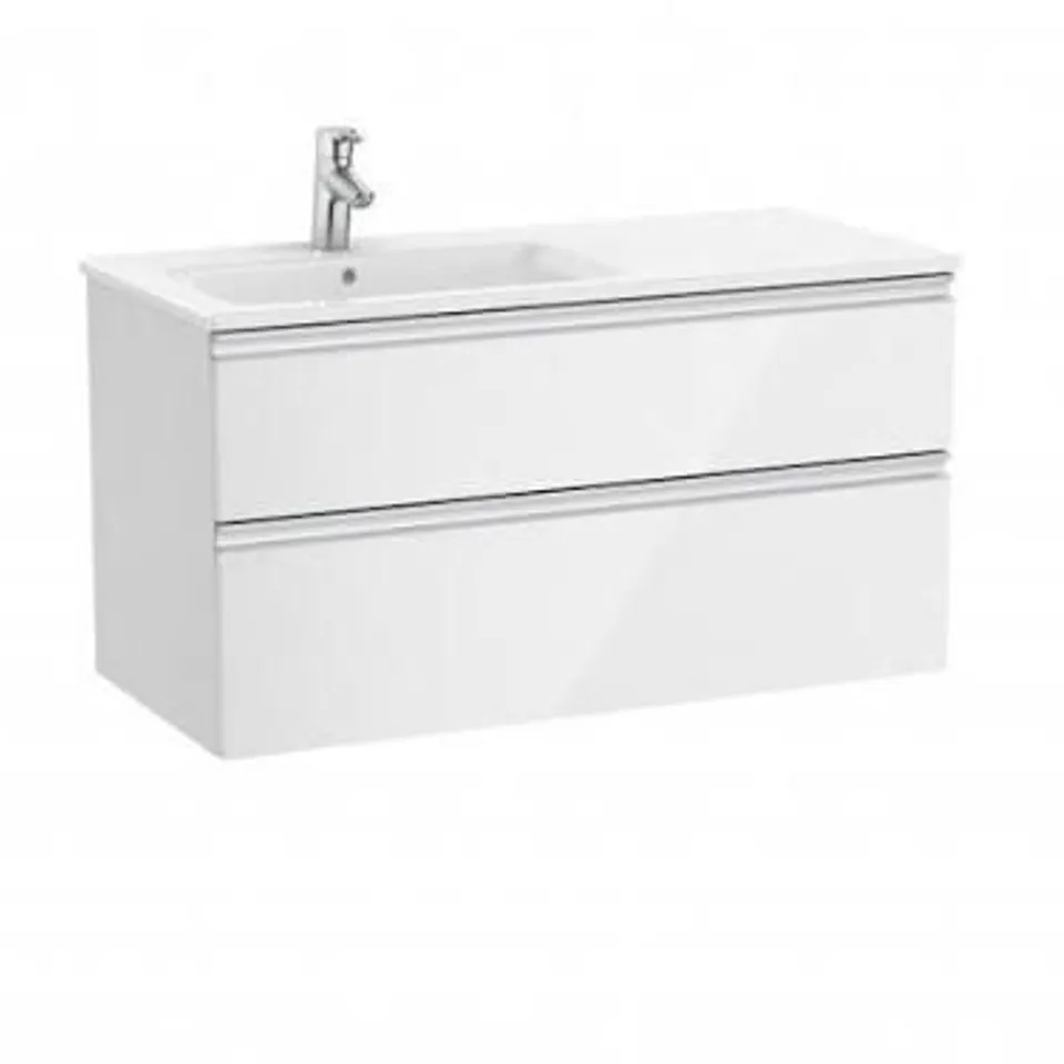 BOXED ROCA THE GAP 1000MM L/H VANITY UNIT 2 DRAWERS - GLOSS WHITE