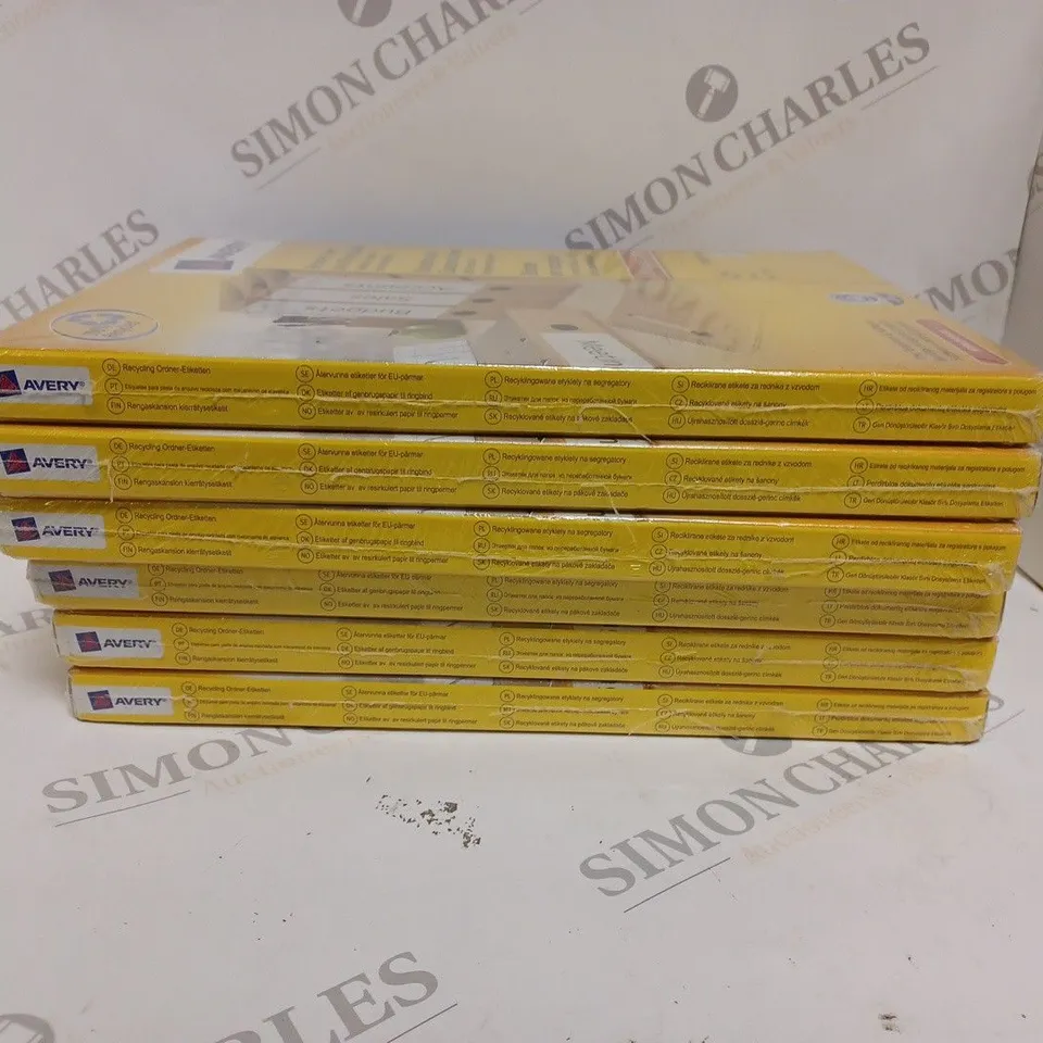 6 X AVERY LR4760 RECYCLED LEVER ARCH FILING LABELS 