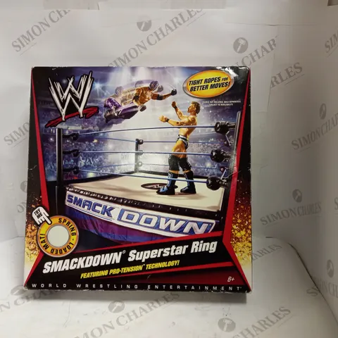 BOXED WW SMACKDOWN SUPERSTAR RING FEATURING PRE-TENSION TECHNOLOGY