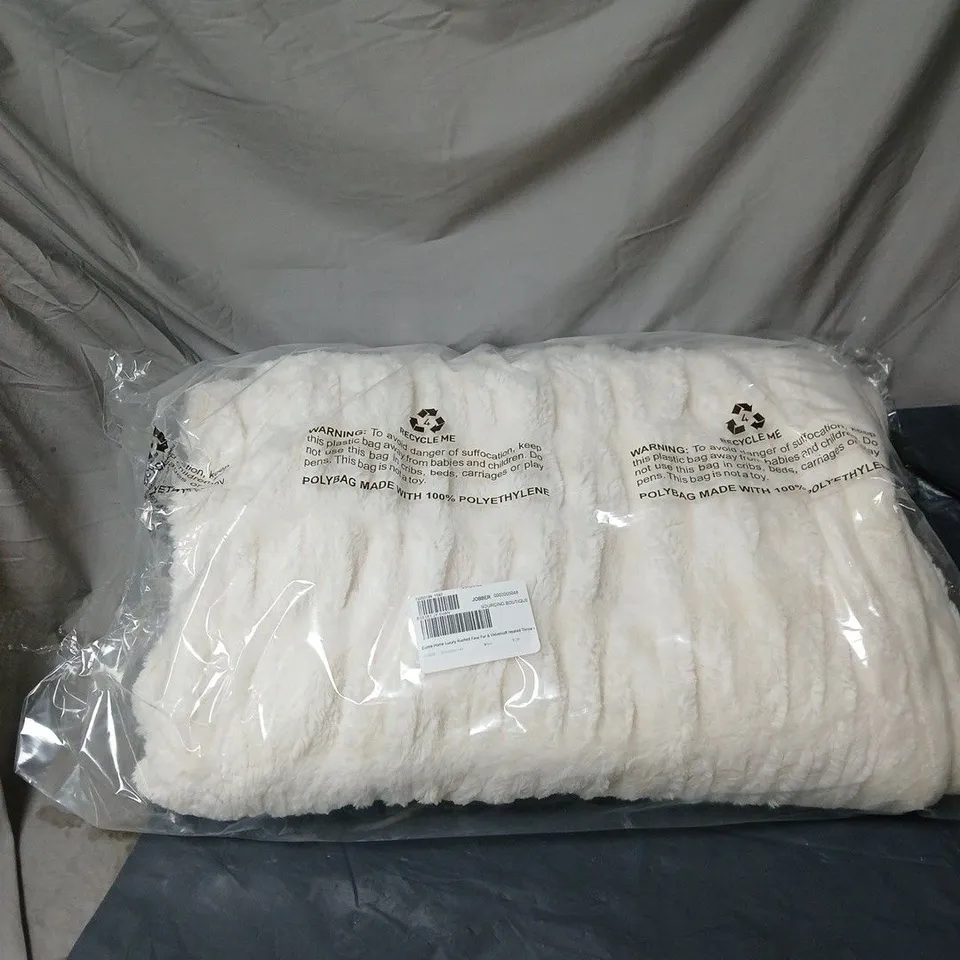 COZEE HOME LUXURY RUCHED FAUX FUR AND VELVET SOFT HEATED THROW UNBOXED