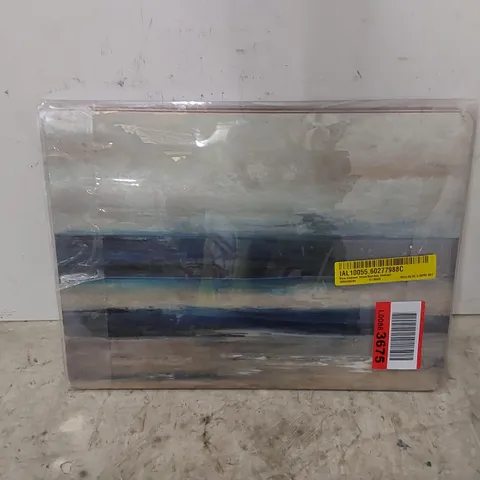 BOXED BLUE ABSTRACT WOOD/BAMBOO ABSTRACT PLACEMATS - SET OF 4