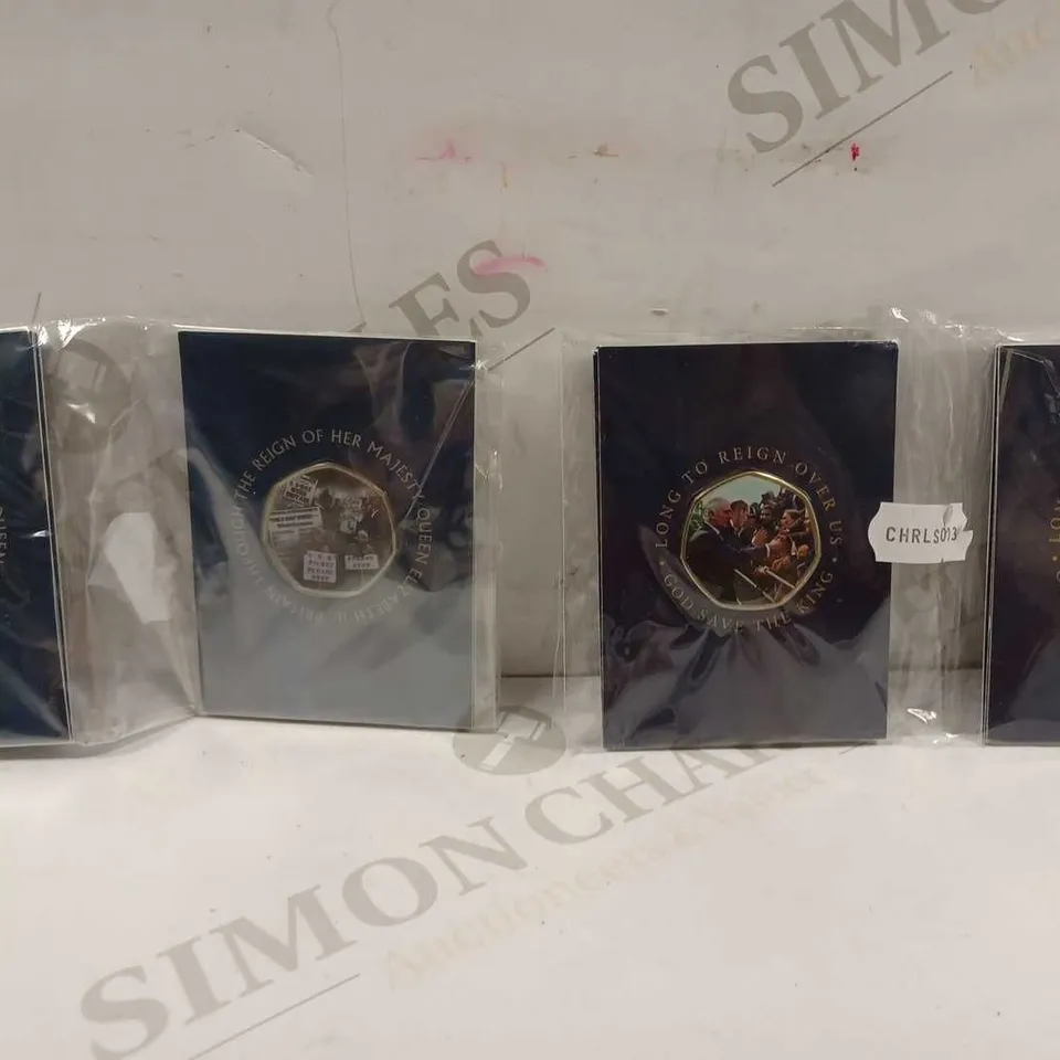 12 X PACKS TO CONTAIN AN ASSORTMENT OF COMMEMORATIVE COINS - APPROX 2-4 COINS PER PACK 