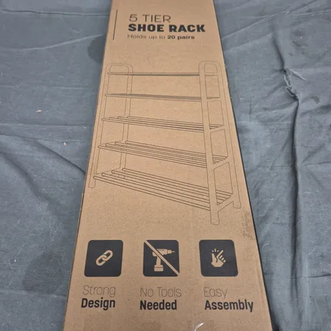 5 TIER SHOE RACK – HOLDS UP TO 20 PAIRS