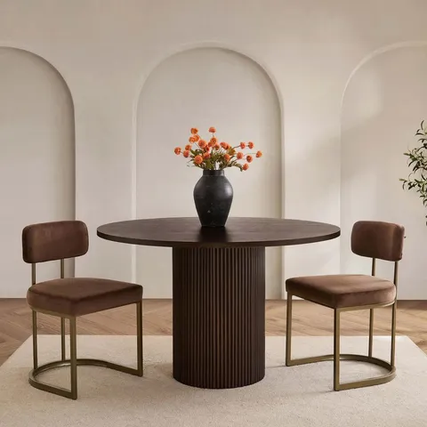 BOXED DUSK MOLLIE SET OF 2 DINING CHAIRS - CAPPUCCINO (1 BOX)