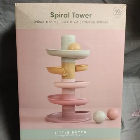 LITTLE DUTCH SPIRAL TOWER – PASTEL COLOUR STACKING TOY (BOXED)