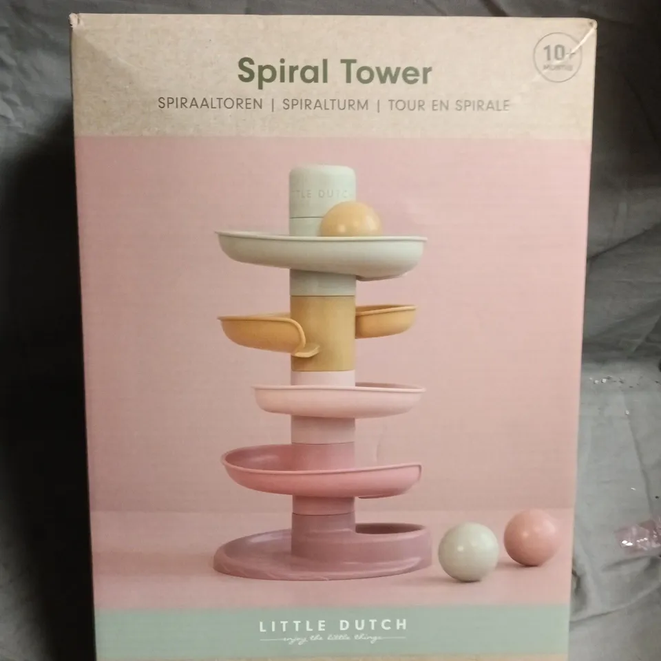 LITTLE DUTCH SPIRAL TOWER – PASTEL COLOUR STACKING TOY (BOXED)