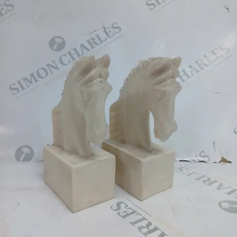 DESIGNER STONE HORSE BOOKENDS 