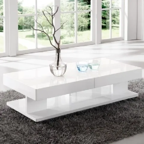BOXED VERONA STORAGE COFFEE TABLE IN HIGH GLOSS WHITE (1 BOX)