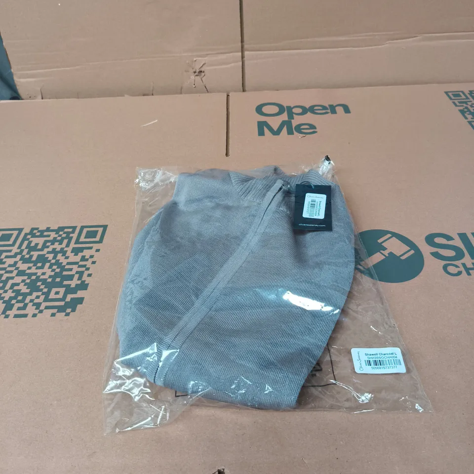 OLIVER SWEENEY SHAWELL ZIP UP TOP CHARCOAL LARGE BAGGED AND TAGGED