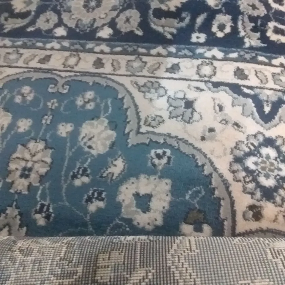 HEINEMEN HAND KNOTTED BLUE WHITE RUG - 200 X 290