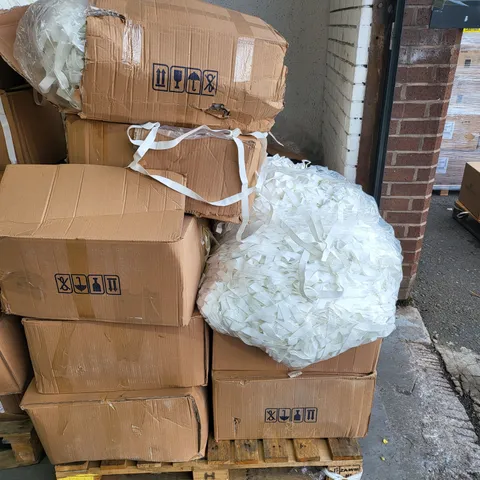 PALLET OF APPROXIMATELY 12 BOXES OF 20MM WHITE ELASTIC PLAIN DRESS/CLOTHING MAKING CORD