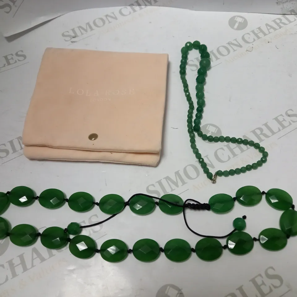 LOLA ROSE TWO GREEN STONE NECKLACES