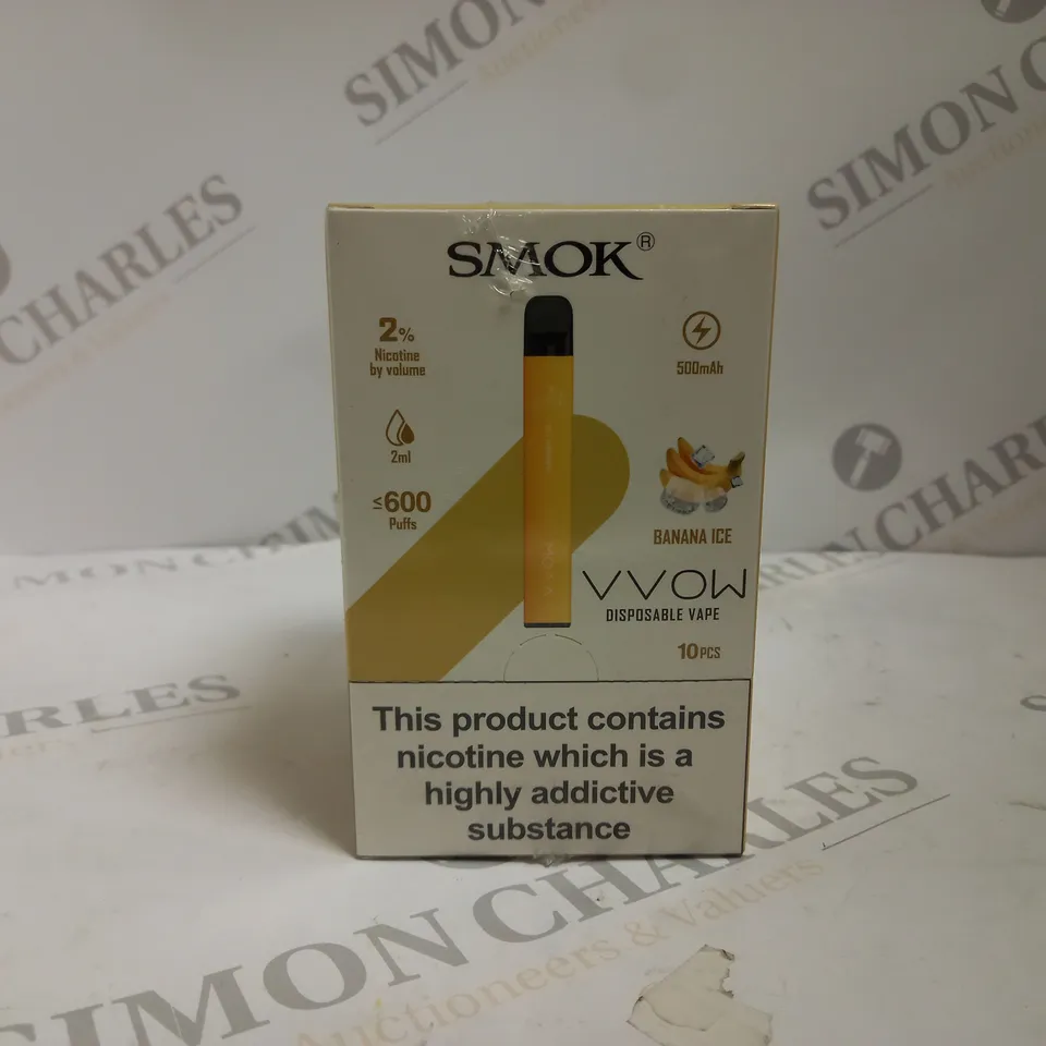BOXED AND SEALED SMOK VVOW DISPOSABLE VAPE 10 PACK BANANA ICE