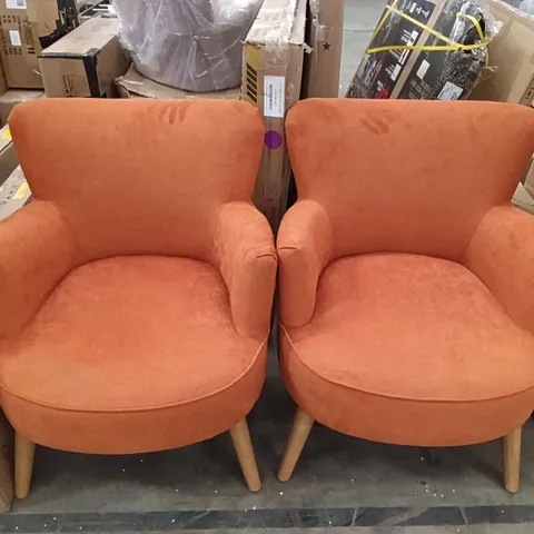 FURNITURE IN FASHION KRABI FABRIC ARMCHAIR (SET OF 2) - ORANGE 