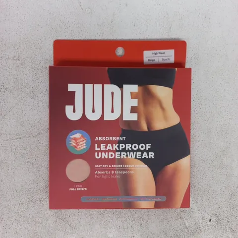 JUDE ABSORBENT LEAKPROOF UNDERWEAR – HIGH WAIST, BEIGE, XL