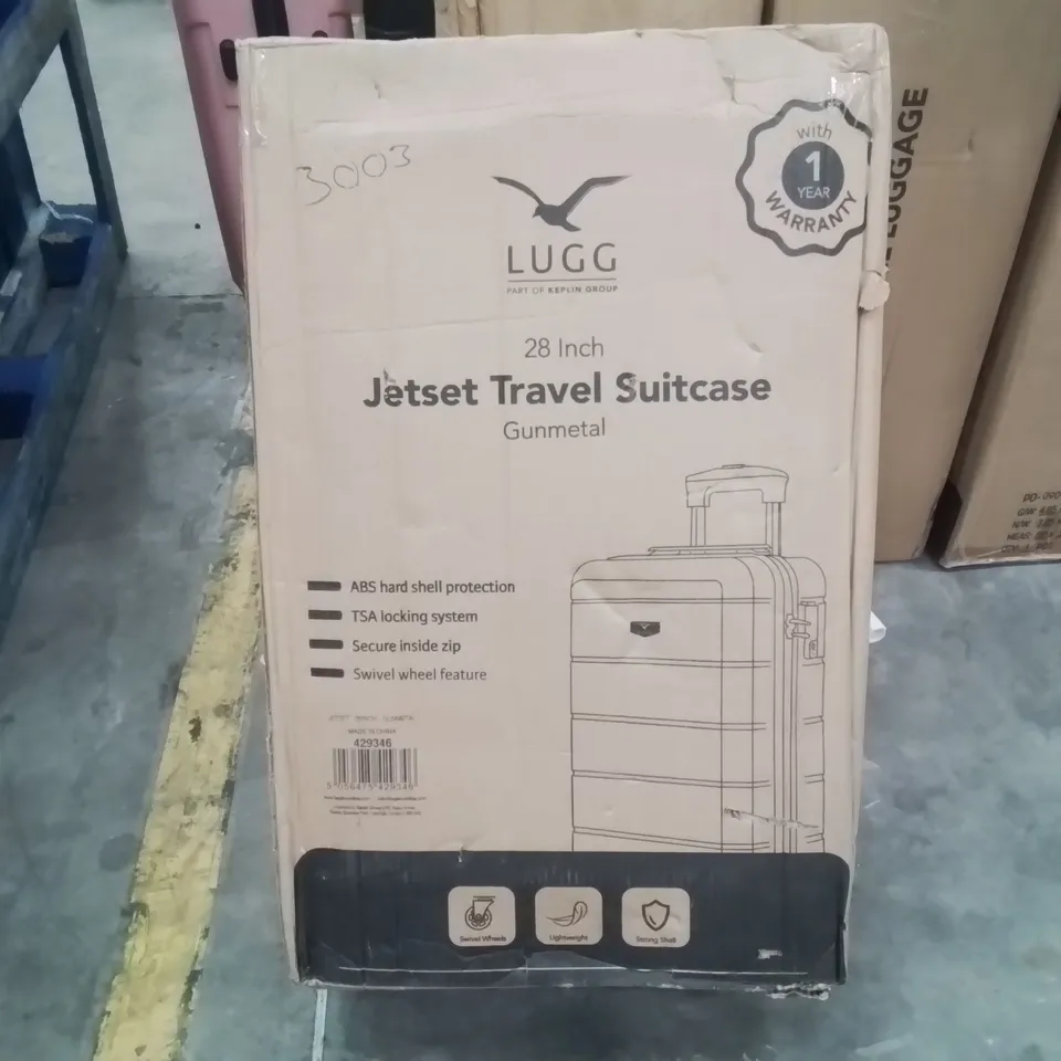 BOXED LUGG - JETSET TRAVEL SUITCASE - GUNMETAL