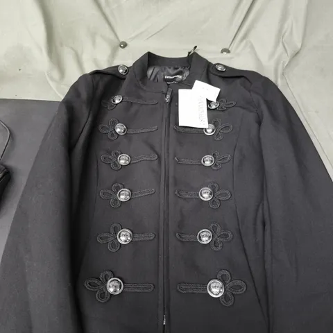 STRADIVARIUS LADIES MILITARY STYLE JACKET BLACK SIZE S