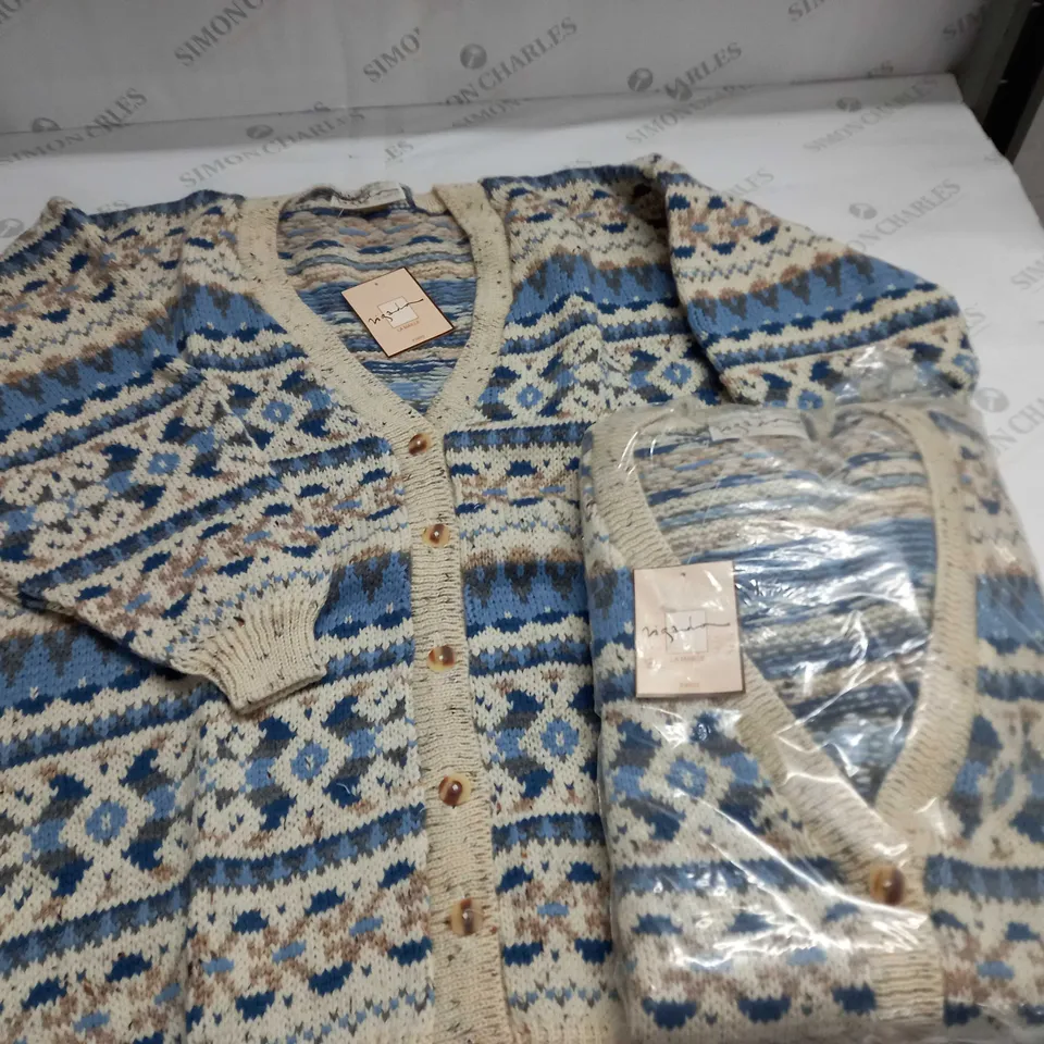 LOT OF 14 LA MEILLE BUTTON THROUGH CARDIGANS - SIZE UNSPECIFIED