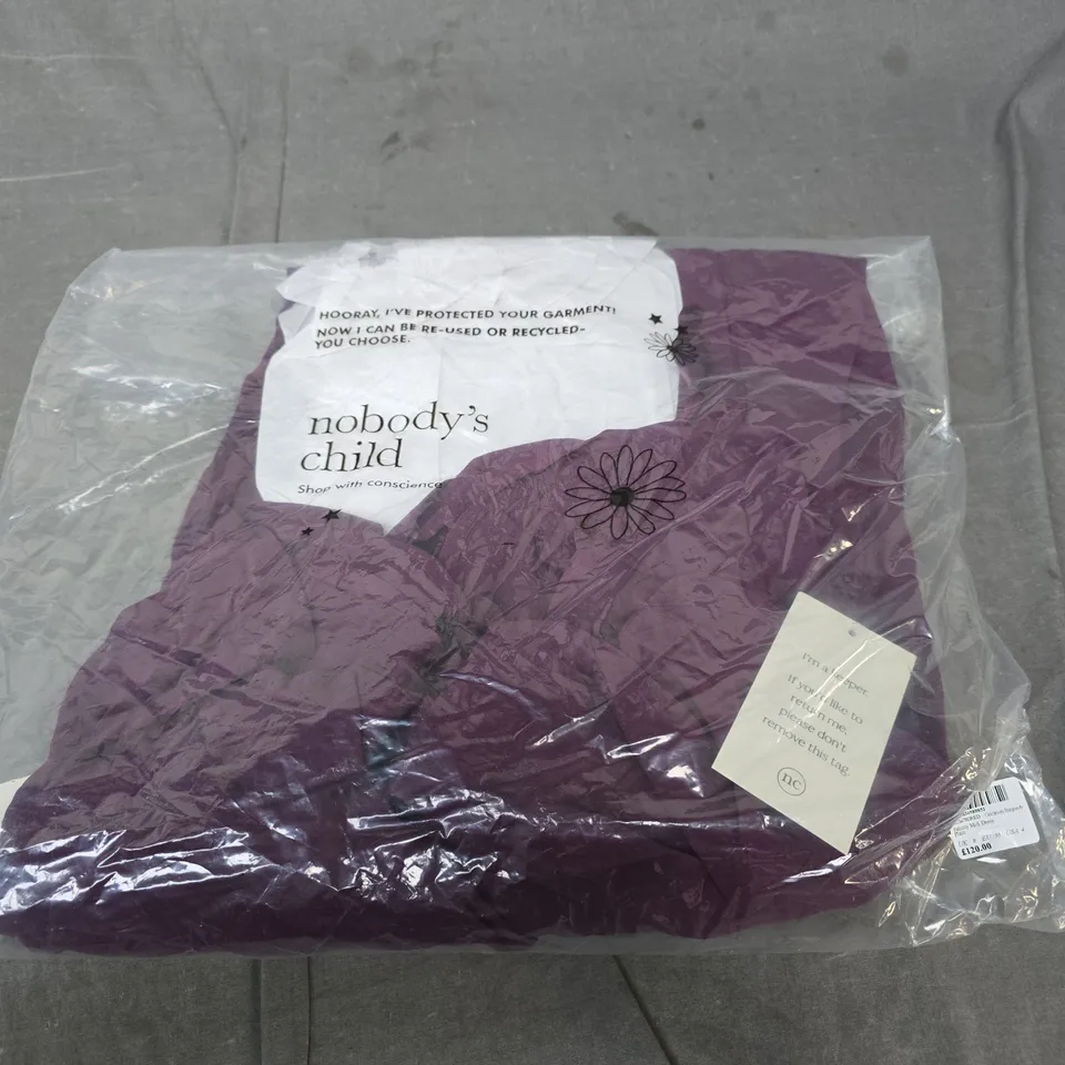 NOBODY'S CHILD FELICITY MIDI DRESS – BURGUNDY, UK 8 (EU 36)