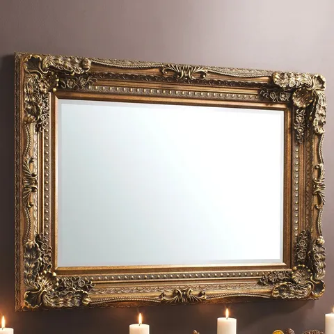 BOXED LAPEER WOOD FLAT MIRROR 