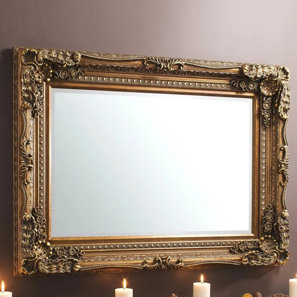 BOXED LAPEER WOOD FLAT MIRROR 