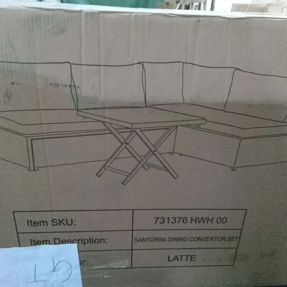 BOXED SANTORINI DINING CONVERTOR SET - LATTE
