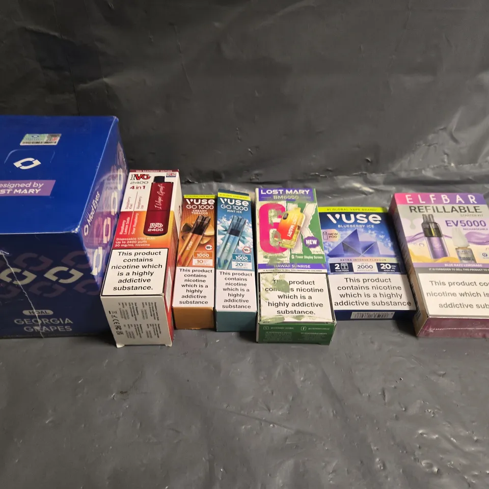 APPROXIMATELY 20 ASSORTED E-CIGARETTE & VAPING ITEMS IN VARIOUS BRANDS 