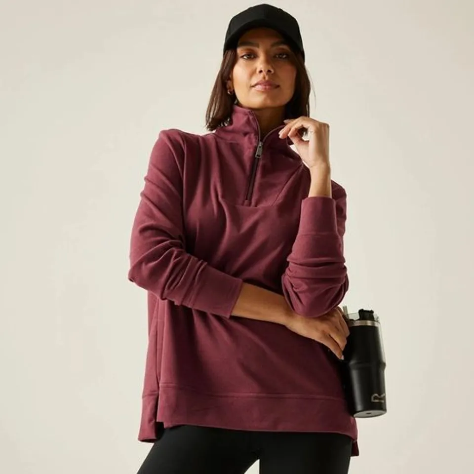 BRAND NEW REGATTA WOMEN'S DEMMI HALF ZIP FLEECE FIG SIZE 8