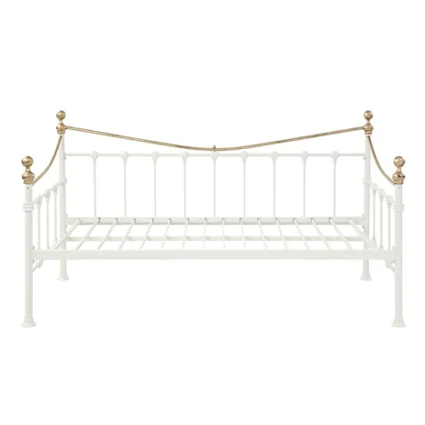 BOXED NEWNHAM WHITE METAL SINGLE DAY BED (1 BOX)