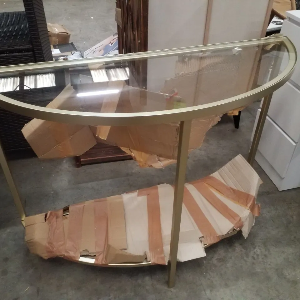RICHMAN 100CM GLASS TOP CONSOLE TABLE - GOLD