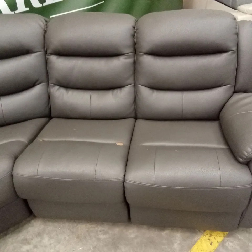 ROTHBURY LUXURY FAUX LEATHER HIGH BACK MANUAL RECLINER CORNER GROUP SOFA RRP £1599