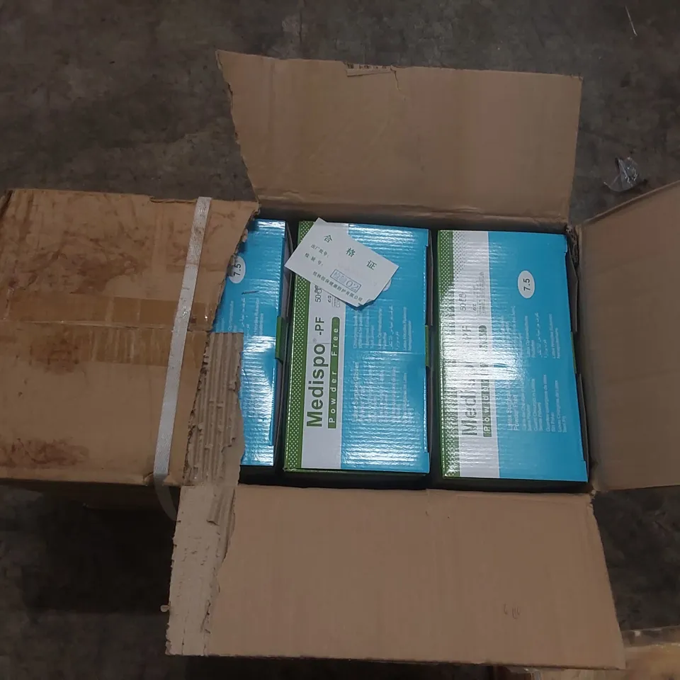BOX OF APPROXIMATELY 400 MEDISPO-PF LATEX SURGICAL GLOVES