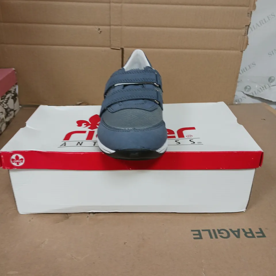 RIEKER HOOK AND LOOP TRAINERS NAVY SIZE 4