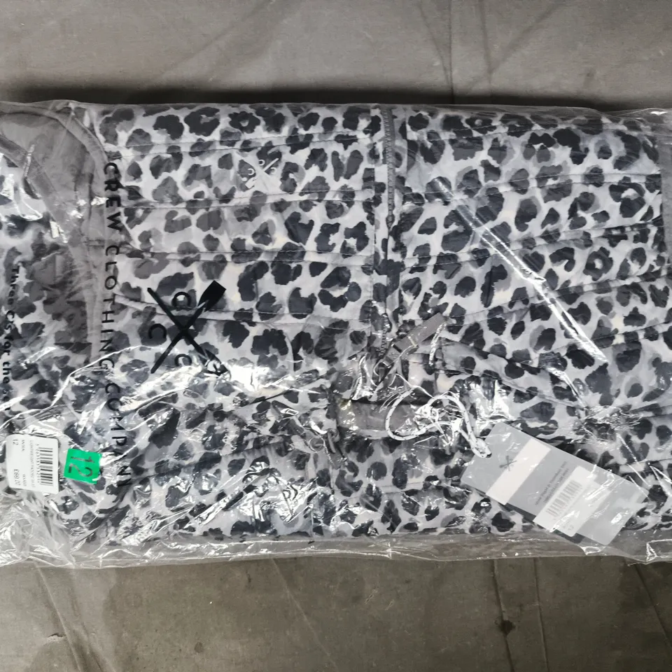 BAGGED CREW CLOTHING COMPANY LIGHTWEIGHT PADDED GILET IN ANIMAL PRINT SIZE 12