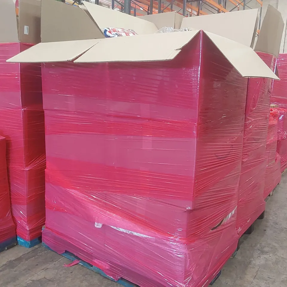 PALLET OF ASSORTED ITEMS INCLUDING: FISHING CAR TOY, MULTIFUNCTIONAL TOOTHBRUSH HOLDER, CLOTHING, TOYS, BLANKETS, SUN HATS ECT