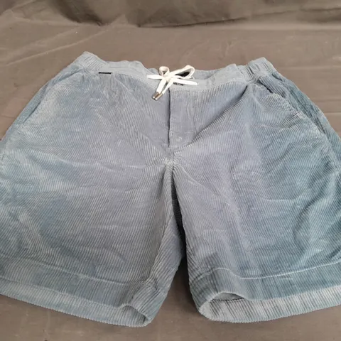 MR MARVIS CORD LIGHT BLUE SHORTS - W34 LARGE