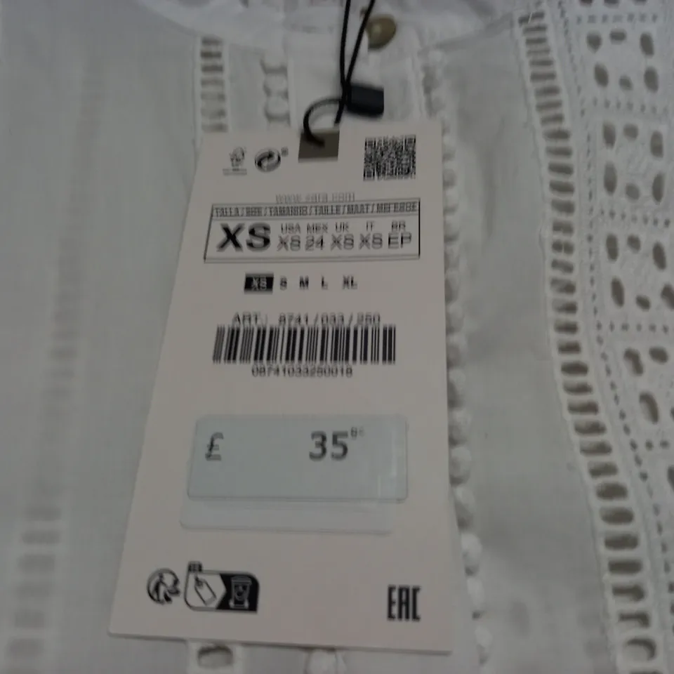 ZARA WHITE BLOUSE - XS