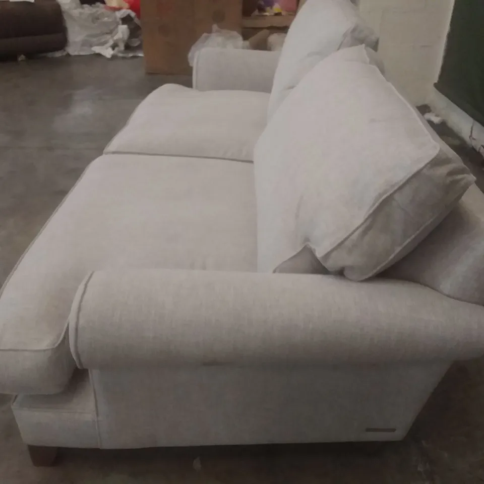 LOUNGE CO MADE AND MANUFACTURED 2.5 SEATER SOFA - LIGHT GREY FABRIC 