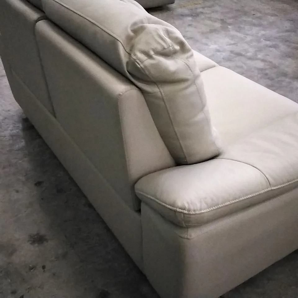 QUALITY DESIGNER CREAM LEATHER ELECTRIC RECLINER 2 SEATER SOFA