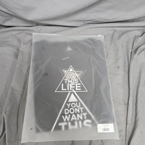 BAGGED YOU DONT WANT THIS LIFE BLACK ORIGINAL TEE - SIZE L