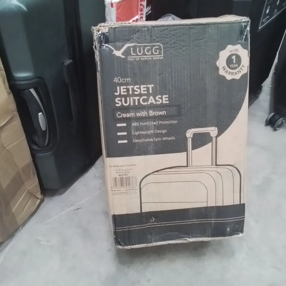 BOXED LUGG - 40CM JETSET SUITCASE CREAM & BROWN