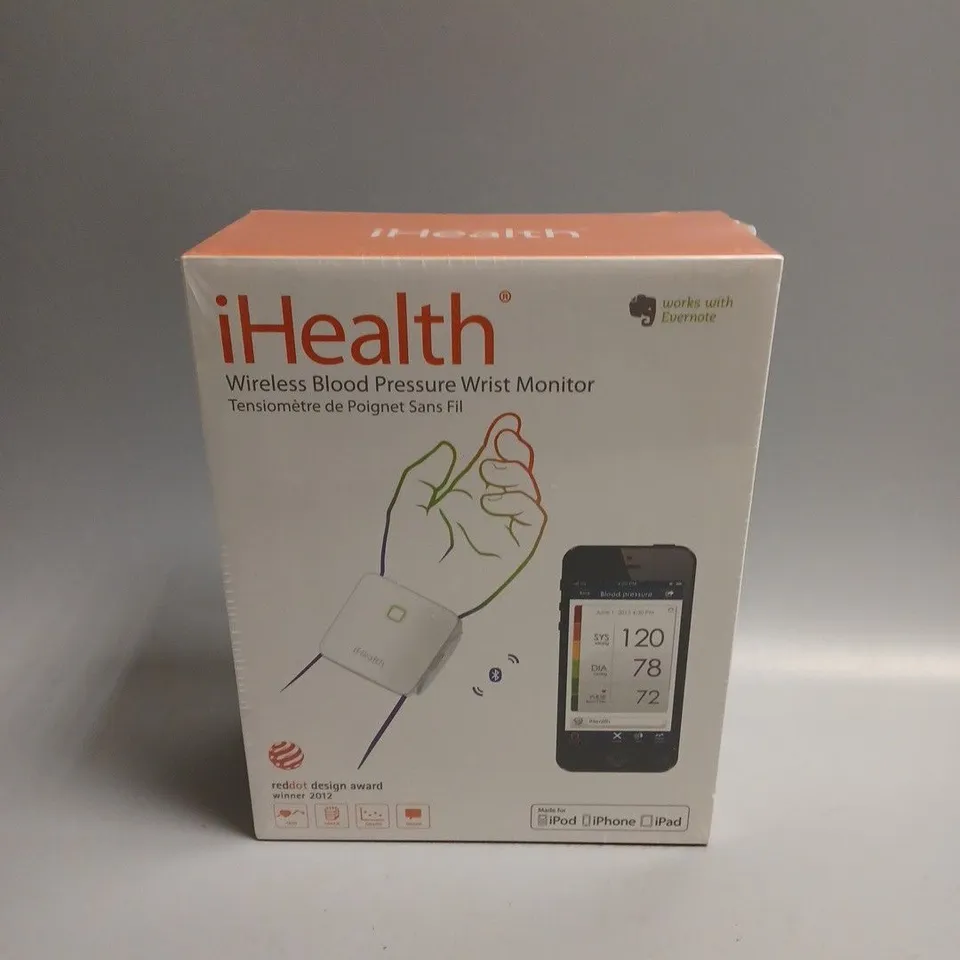 BOXED SEALED IHEALTH WIRELESS BLOOD PRESSURE WRIST MONITOR 