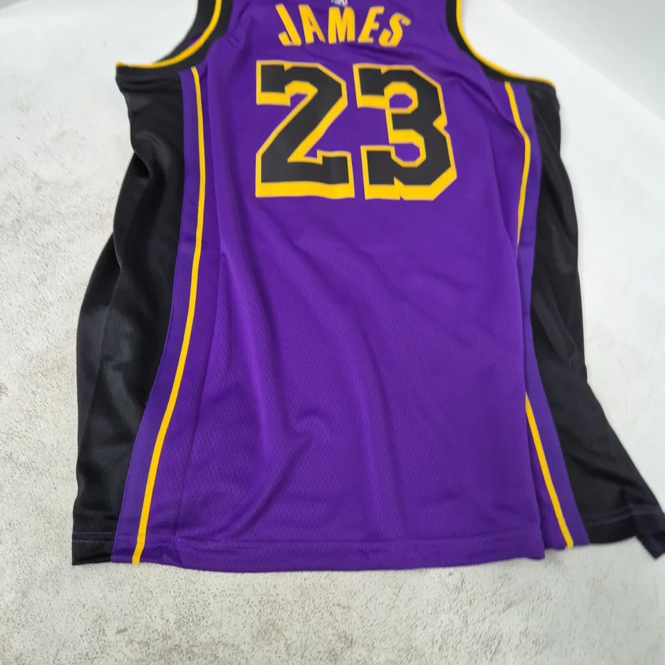 NIKE NBA LAKERS JERSEY – LEBRON JAMES, PURPLE, NUMBER 23 (UK L) – STATEMENT EDITION