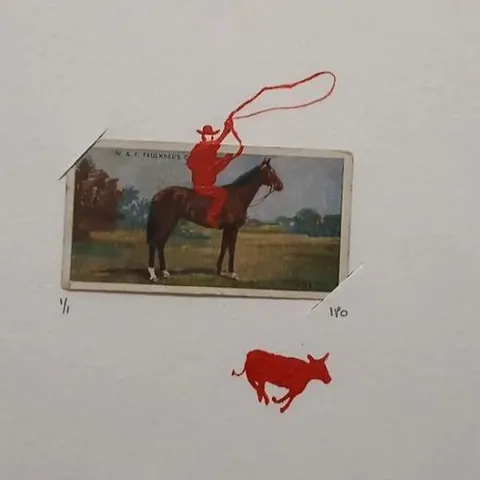 ISO PASKIN ORR TOBACCO DOGS THE COWBOY COLLECTION RIDER ON HORSE WITH LASSO β 1/1 SIGNED