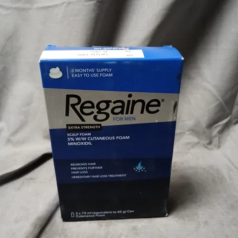 REGAINE FOR MEN SCALP FOAM 5% MINOXIDIL – 3 X 73 ML CANS (BOXED)